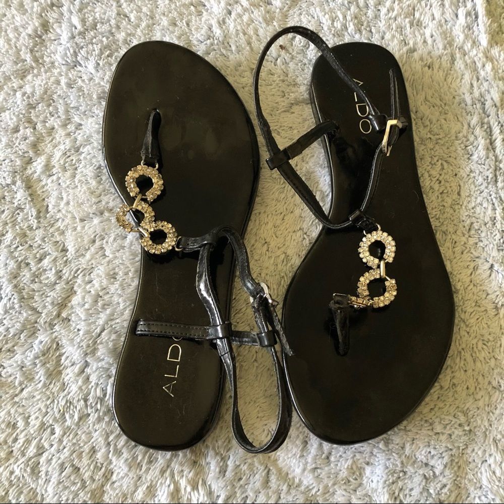 Aldo black bling sandals size 8
